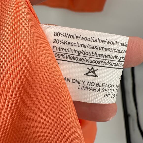 LOUIS FERAUD Vintage Orange Cashmere Wool Button Long Jacket & Blouse Set  // 8 - Picture 9 of 11